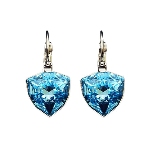 Auskarai „Bermudų trikampis (Akvamarino mėlyna)“ su Swarovski™ kristalais